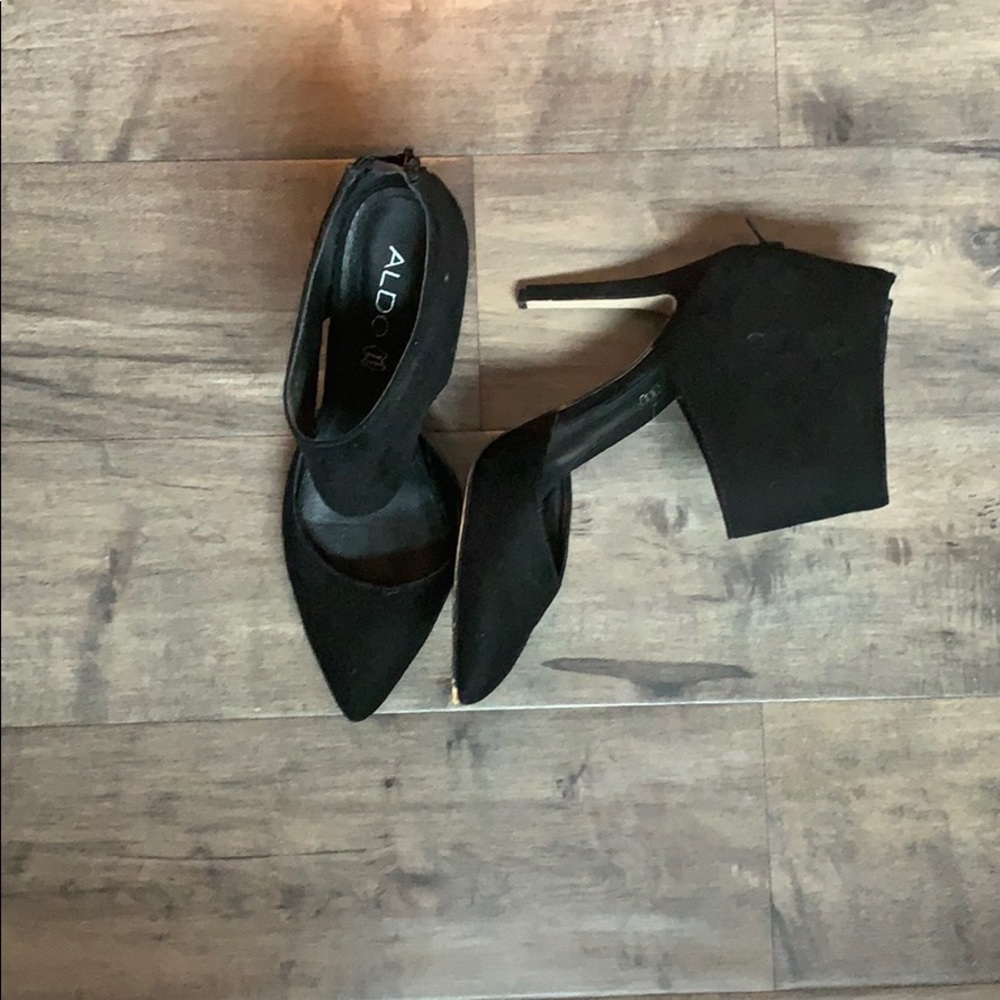 Aldo black suede heels